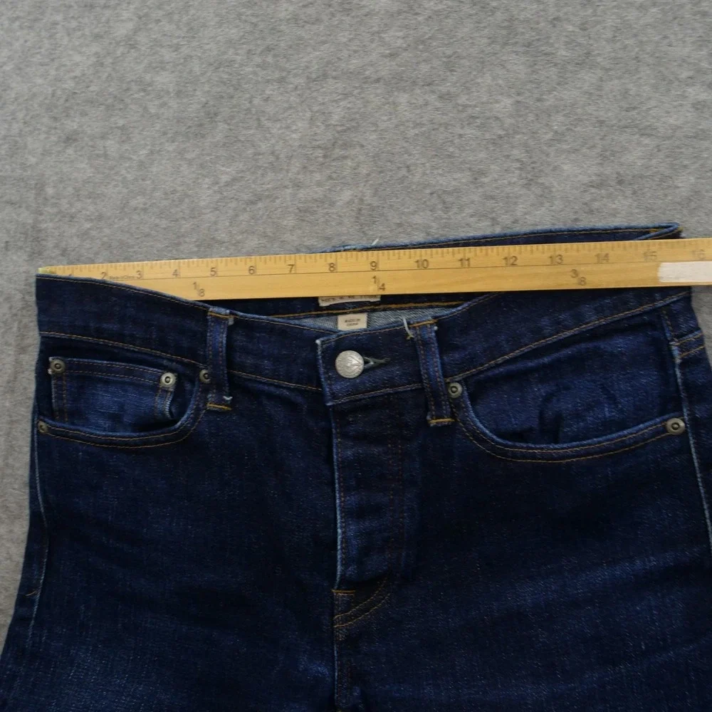 J Crew 484 Jeans Mens 31 Blue Slevedge Slim Straight Mid Rise Button Fly